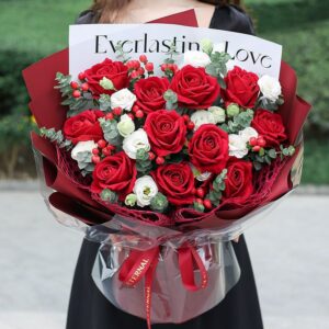 Red And White Combination Flower Bouquet